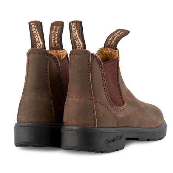 Blundstone 565 Kids Leather Rustic Brown Chelsea Boots Unisex 13 AU Youth US 1 - Picture 2 of 9